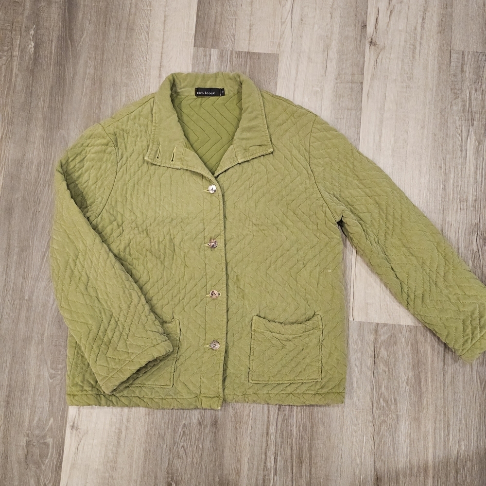 Cut Loose Olive Quilted Utility Jacket